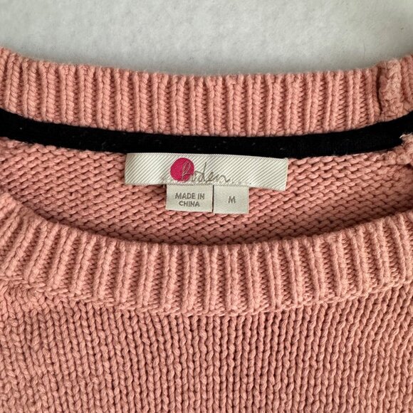 BODEN Women’s Sweater M Arianna Striped Crew Neck Bell Sleeve Pink - Picture 3 of 9